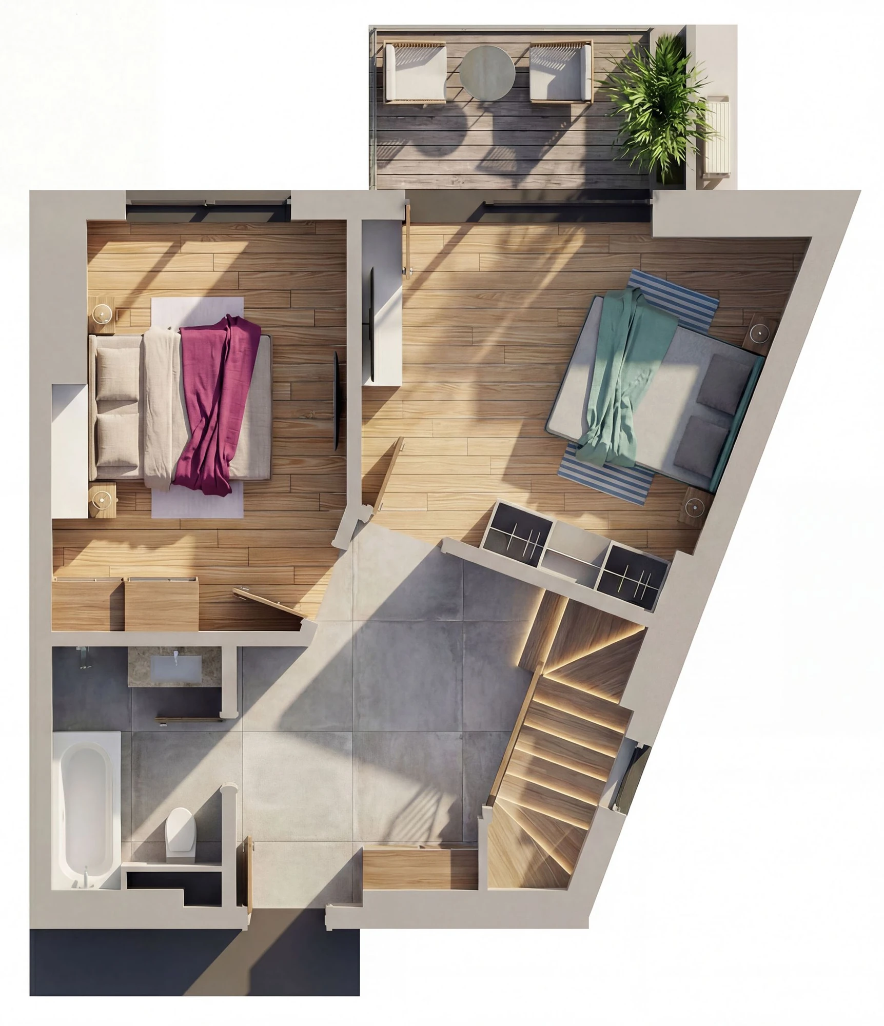 Plan Duplex tip 3, Etaj 11 · Nivel 1