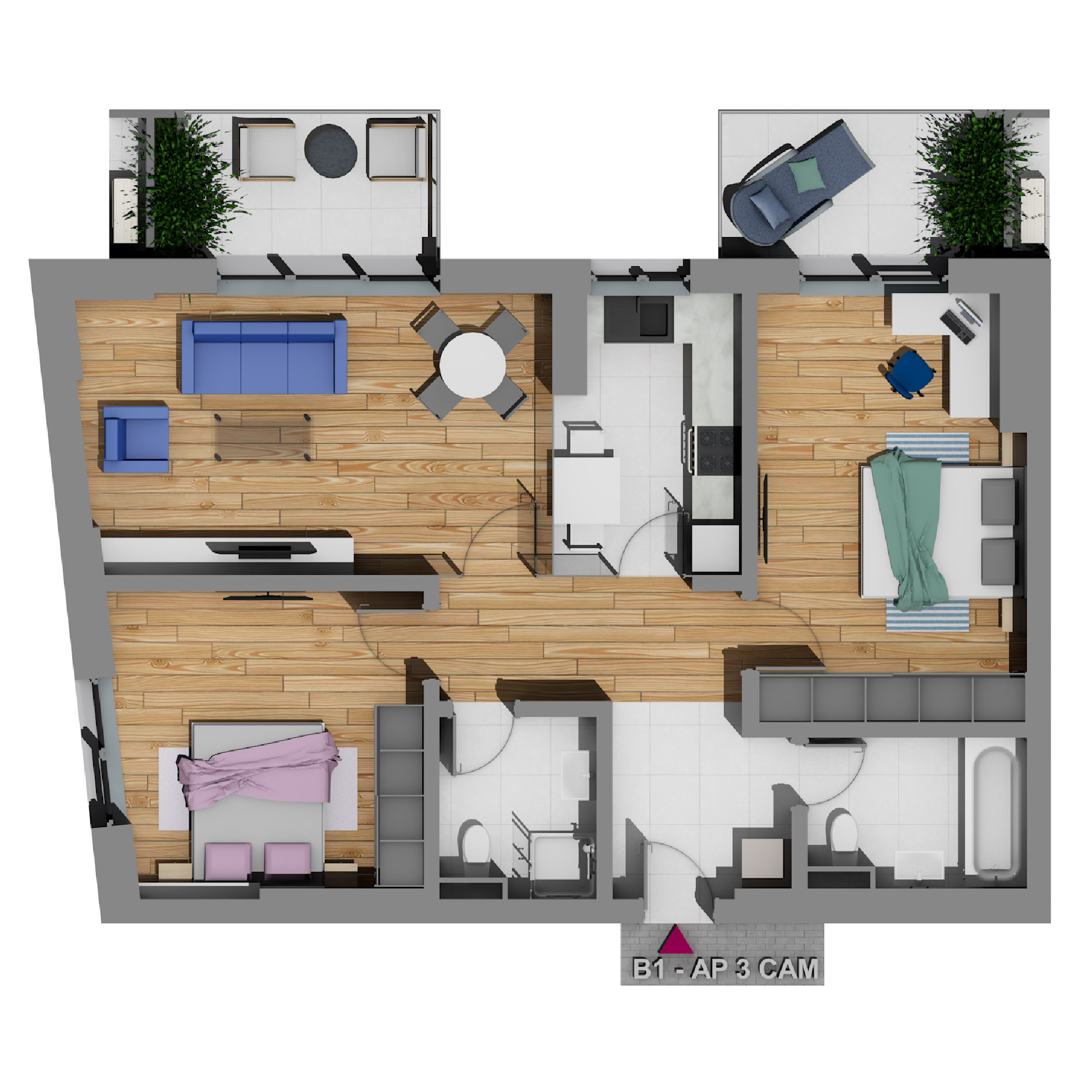 BLOC 2 | APARTAMENT 3 CAMERE