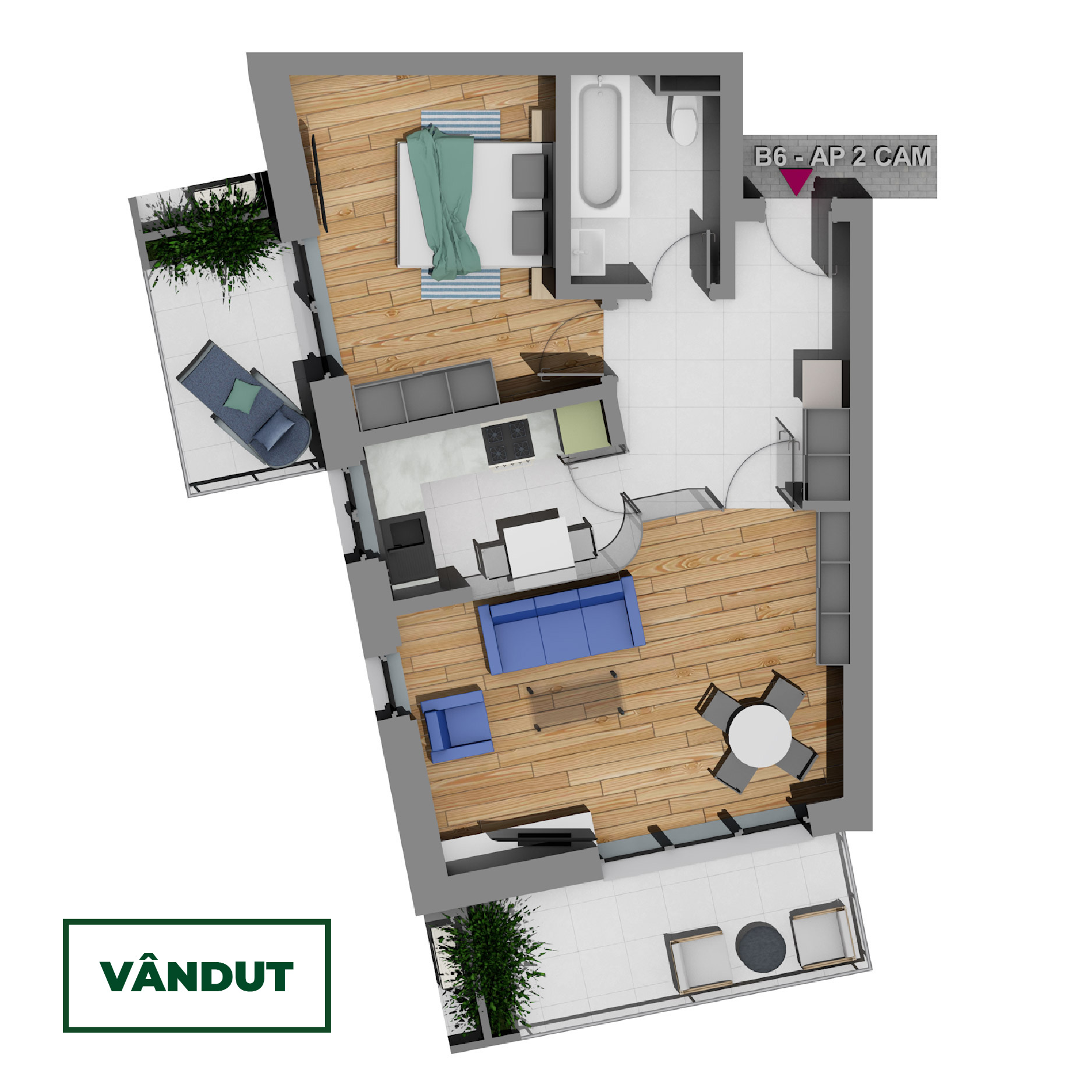 BLOC 2 | APARTAMENT 2 CAMERE